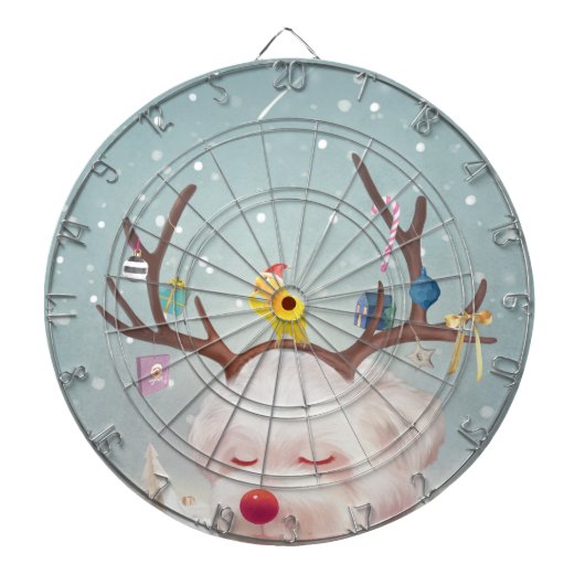 トナカイクリスマスオーナメント ダーツボード (正面)