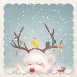 トナカイクリスマスオーナメント ペーパーコースター
