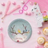 トナカイクリスマスオーナメント ペーパープレート (パーティー)