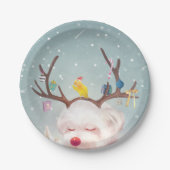 トナカイクリスマスオーナメント ペーパープレート (正面)