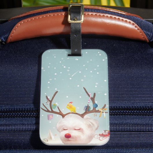 トナカイクリスマスオーナメント ラゲッジタグ (正面インサイチュ2)