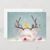 トナカイクリスマスオーナメント 案内ポストカード (正面/裏面)