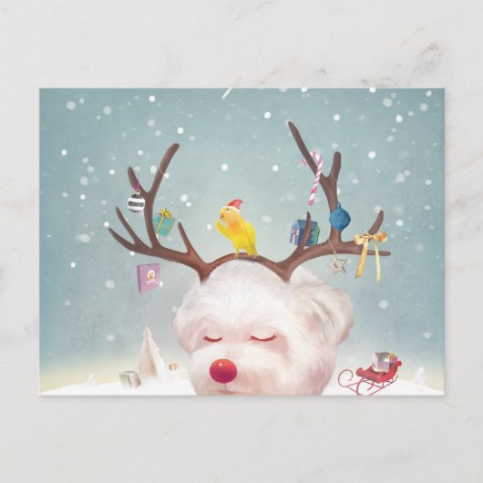 トナカイクリスマスオーナメント 案内ポストカード (正面)