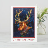 トナカイクリスマスパーティーカスタム招待状温泉 招待状 (スタンド正面)