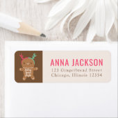 トナカイジンジャーブレッドマンクリスマス差出人住所 ラベル (インサイチュ)