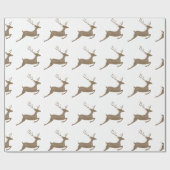 トナカイテーマニュートラルウォーター色素朴ギフト ラッピングペーパー (フラット)