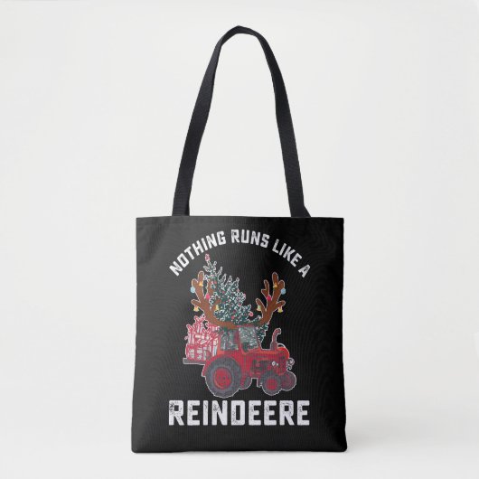 トナカイトラクター・トナカイ Nothing Runs Like A Reindeere トートバッグ (正面)