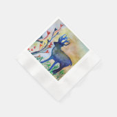 トナカイハートホワイトコーインドカクテル紙ナプキンス 縁ありカクテルナプキン (角)