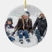 トナカイパーソナライズされたのクリスマス写真 セラミックオーナメント (裏面)