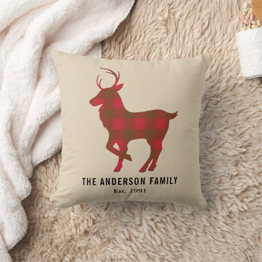 トナカイパーソナライズされたのクリスマス クッション (ブランケット)