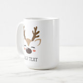 トナカイパーソナライズされたのホットココアまたはコーヒーマグ コーヒーマグカップ (正面左)
