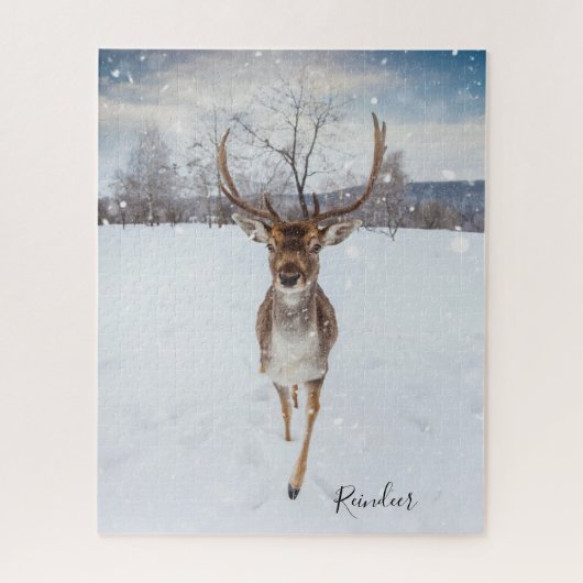 トナカイパーソナライズされたの写真 ジグソーパズル (縦)