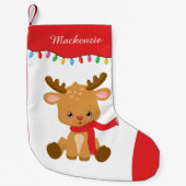 トナカイパーソナライズされたア スモールクリスマスストッキング (正面)