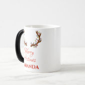 トナカイパーソナライズされたア – メリークリスマス モーフィングマグカップ (正面左)