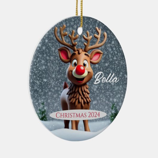トナカイパーソナライズされたオーナメント セラミックオーナメント (右)