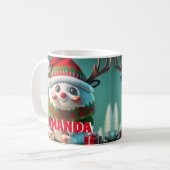 トナカイパーソナライズされたキッズホットチョコレートマグ コーヒーマグカップ (正面左)