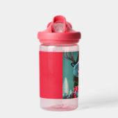 トナカイパーソナライズされたクリスマスキッズ名 ウォーターボトル (正面)