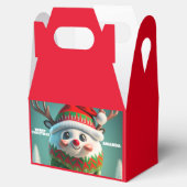 トナカイパーソナライズされたクリスマスパーティー赤 フェイバーボックス (オープン)