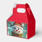 トナカイパーソナライズされたクリスマスパーティー赤 フェイバーボックス (正面サイド)