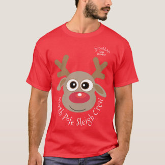 トナカイパーソナライズされたノベルティクリスマス漫画 Tシャツ