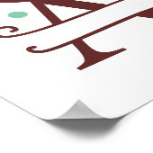 トナカイパーソナライズされたラブレターAスプリットモノグラム ポスター (角)