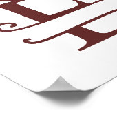 トナカイパーソナライズされたラブレターEスプリットモノグラム ポスター (角)