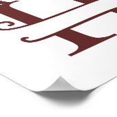 トナカイパーソナライズされたラブレターHスプリットモノグラム ポスター (角)