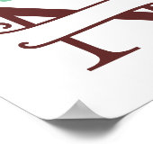 トナカイパーソナライズされたラブレターNスプリットモノグラム ポスター (角)