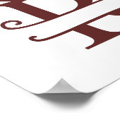 トナカイパーソナライズされたラブレターRスプリットモノグラム ポスター (角)