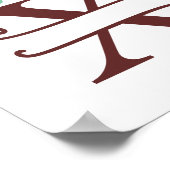 トナカイパーソナライズされたラブレターXスプリットモノグラム ポスター (角)