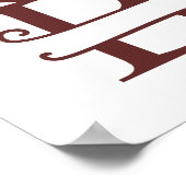 トナカイパーソナライズされたレターBスプリットモノグラム ポスター (角)