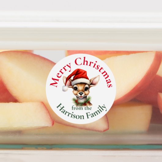 トナカイパーソナライズされたヴィンテージクリスマスの願い ラベル (貼付)