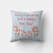トナカイパーソナライズされた一家の聖降誕祭  クッション (裏面)