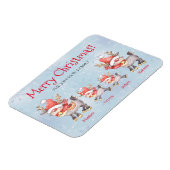 トナカイパーソナライズされた家族メリークリスマスカード マグネット (左側)