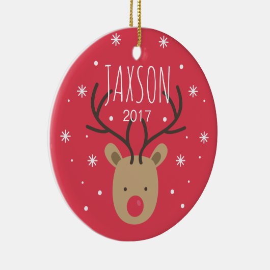 トナカイパーソナライズされた磁器のクリスマス飾り セラミックオーナメント (右)