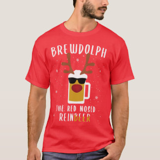 トナカイビール ルドルフ ブルードルフ 楽しいクリスマスギ Tシャツ
