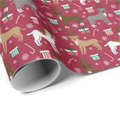 トナカイピットブルドッグスクリスマスホリデー ラッピングペーパー (ロールコーナー)