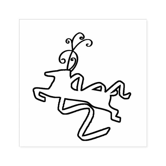 トナカイファンシーウッドアートスタンプ ラバースタンプ (インプリント)