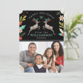 トナカイフェスティバル花模様 |ホリデーフォトカード シーズンカード (スタンド正面)