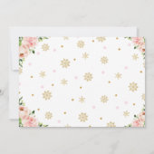 トナカイフローラスノーフレークス冬誕生日写真 招待状 (裏面)