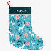 トナカイフローラポインセお洒落ティア スモールクリスマスストッキング (正面)