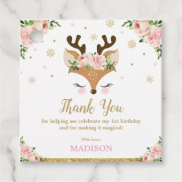 トナカイフローラ雪片誕生日サンキューユユー フェイバータグ