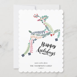 トナカイフローラ | Poinsettia Pine Bough Happy シーズンカード