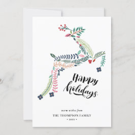 トナカイフローラ | Poinsettia Pine Bough Happy シーズンカード