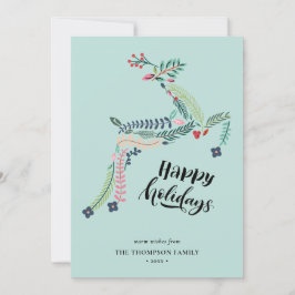 トナカイフローラ | Poinsettia Pine Bough Happy シーズンカード