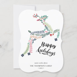 トナカイフローラ | Poinsettia Pine Bough Happy シーズンカード