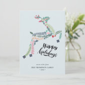 トナカイフローラ | Poinsettia Pine Bough Happy シーズンカード (スタンド正面)