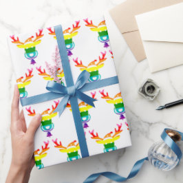 トナカイプライド旗LGBTQクリスマス ラッピングペーパー