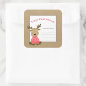 トナカイベビー初のライブラリ蔵書票 スクエアシール (バッグ)