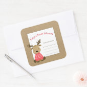 トナカイベビー初のライブラリ蔵書票 スクエアシール (封筒)